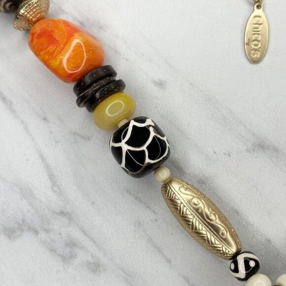 Chico's Collectibles Chunky Beaded Gold Tone Statement Necklace ✨ - Picture 8 of 12